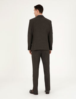 Kahverengi Slim Fit Tak_m Elbise