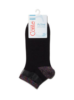 Цена за 2 пары. Носки Короткие CONTE Короткие носки ACTIVE с люрексом черный - Conte elegant фото 3