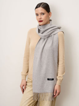 Шарф из кашемира 12219n серо-голубой