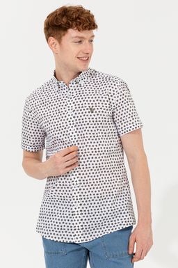 U. S. Polo Assn Мужская рубашка с коротким рукавом и рисунком в защиту прав - U.s. polo assn фото 3