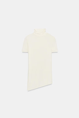 ASYMMETRIC HIGH NECK T-SHIRT - Zara фото 12