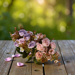 Нежные декоративные розочки, высотой 30см, 5 веточек