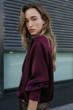SATIN BALLOON SHIRT - Zara фото 13