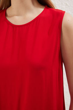 Lacivert Duz Genis Kesim Mini Dokuma Elbise TWOSS25EL00546 - Trendyolmilla фото 13