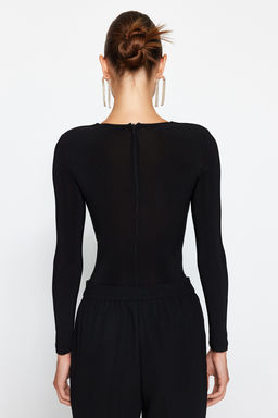 TRENDYOLMILLA Siyah Cut Out/Pencere Detayl? Orme Body TPRAW24BD00000 фото 14