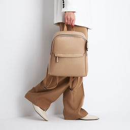 Рюкзак женский из искусственной кожи на молнии, 1 карман, цвет бежевый - Simaland фото 7