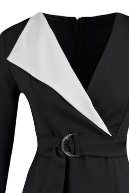 TRENDYOLMILLA Siyah Kemerli Kruvaze Yaka Dokuma Elbise TWOAW20EL0909 фото 7