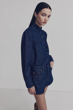 Blusa denim con cuello de volantes - H&m фото 4