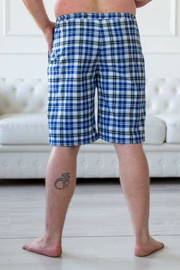 Шорты мужские из бязи Шотландка синий микс - Амадэль фото 4