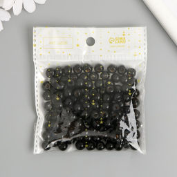 Бусины для творчества дерево "Чёрный" d-0,8 см, набор 20 гр