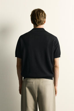 POLO PUNTO CUELLO CREMALLERA / Negro