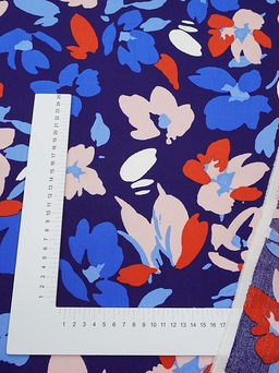 Штапель Лоретта цв.чернильно-васильковый, ш1.45м, вискоза-100%, 100гр/м.кв - Купава фото 9