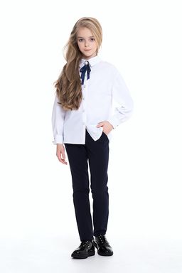 Белая школьная блуза Mooriposh, модель 0679  фото 2