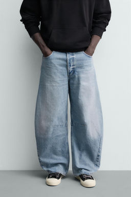 JEANS RELAXED BARREL FIT PINZAS / Azul claro - Zara фото 2