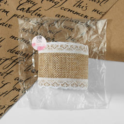 Лента из джута Кружево, 55 мм, 4,5 0,5 м, цвет бежевый - Арт узор фото 7