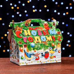 Подарочная коробка Песни зимы , КОРМУШКА, 26,4 х 14 х 18,5 см