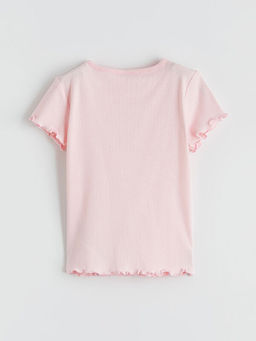 Bisiklet Yaka Nak??l? F?rf?rl? K?z ?ocuk Ti??rt