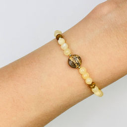 Браслет из Кальцита и песочной Яшмы 18 см +