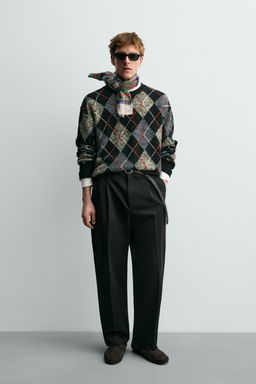 ARGYLE JUMPER 100% CASHMERE AARON LEVINE X ZARA