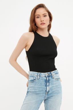 Siyah Fitilli Bluz TWOSS21BZ0090