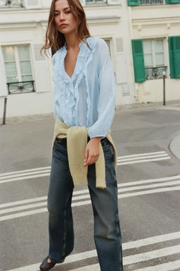 BLUSA VOLANTES LUNARES / Celeste - Zara фото 2