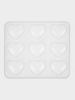 Форма для шоколада Доляна Сердечки, силикон, 20?17.5?0.6 см, 9 ячеек (5.5?5 см), прозрачная