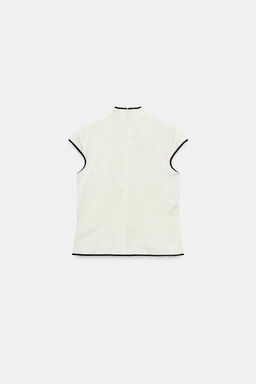 TOP SATINADO VIVOS ALAMAR / Blanco roto - Zara фото 7