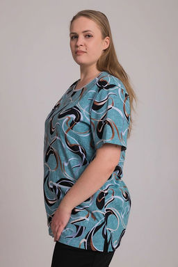 Футболка М30081Вмч ментол/черный - Елена фото 5