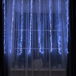 Гирлянда Водопад 2?1.5 м, IP20, прозрачная нить, 400 LED, свечение белое, 8 режимов, 220 В - Luazon lighting фото 2