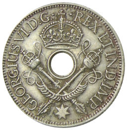 Монета 1 шиллинг 1938 года Британская Новая Гвинея