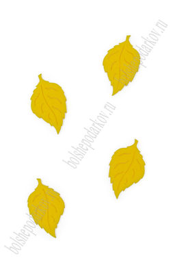 Лазерная вырубка из фетра "Листик" 4 см (10 шт) темно-желтый №821