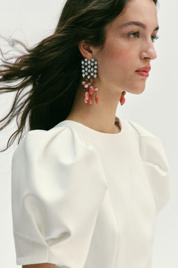 PENDIENTES CASCADA JOYAS PIEDRAS / Rosa