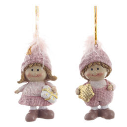 Фигурка декоративная подвесная "Дети", L4 W3 H7,5 см, 2в.