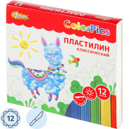 Пластилин классич Комус Класс (№1 School)ColorPics наб 12цв 240г,со стек