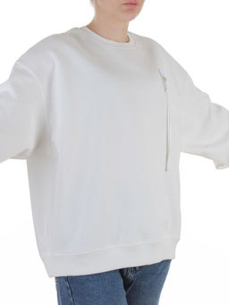 5601 WHITE Свитшот женский (100% хлопок)