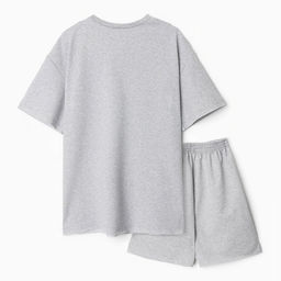 Костюм женский (футболка, шорты) MINAKU: SPORTY & STYLISH, светло-серый, размер 46