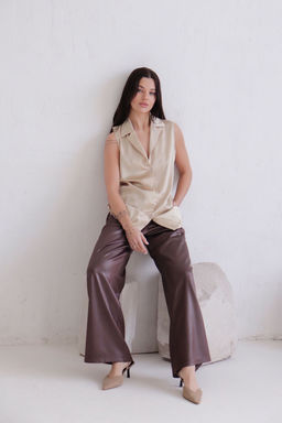 Блуза без рукавов кремовая - Martichelli фото 9