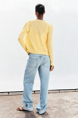 POINTELLE KNIT CARDIGAN WITH RUFFLES - Zara фото 4