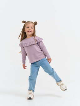 Лонгслив с кокеткой Вереск - Bungly фото 3