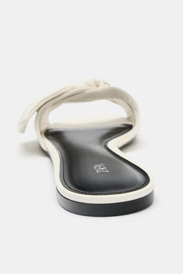 SANDALIA PLANA LAZO PIEL / Blanco Crudo - Zara фото 6