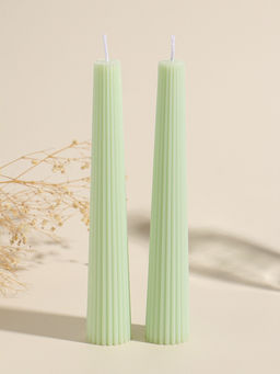 Набор свечей, 3.5х23 см, 2 шт "Башня" светло-зелёный 4х9,5х25 см