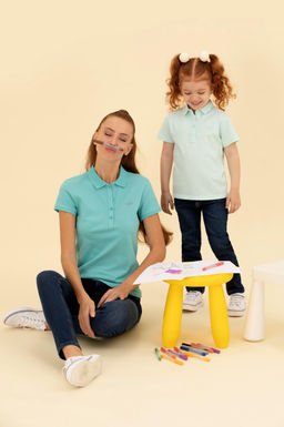 U. S. Polo Assn Базовая футболка цвета морской волны для девочек с воротником-поло