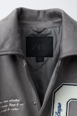 COMBINED SUEDE EFFECT BOMBER JACKET - Zara фото 7
