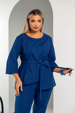 Блузка ТБ-127 клетка василек