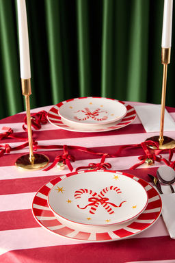 2li Y?lbas? Seker Kam?s? Pasta Tabag? 20cm & 2li Cizgili Servis Tabag? 26cm TPHAW26TBK00010