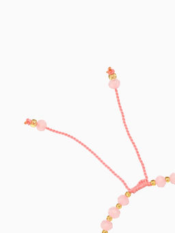 Браслет, длина 16 см, розовый, золотой