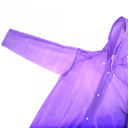 Дождевик-плащ 63х117см, на кнопках, EVA, цвета в ассортименте: голубой; фиолетовый, в п/эт пакете (Китай)