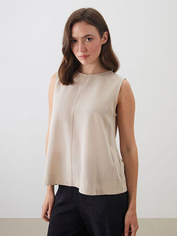 Bisiklet Yaka Keten Kar???ml? Bluz