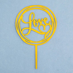 Цена за 5 шт. Топпер для торта Love, золото - Дарим Красиво фото 3