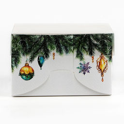 Цена за 5 шт. Коробка для капкейка «Еловые новогодние веточки», 16×16×10 см